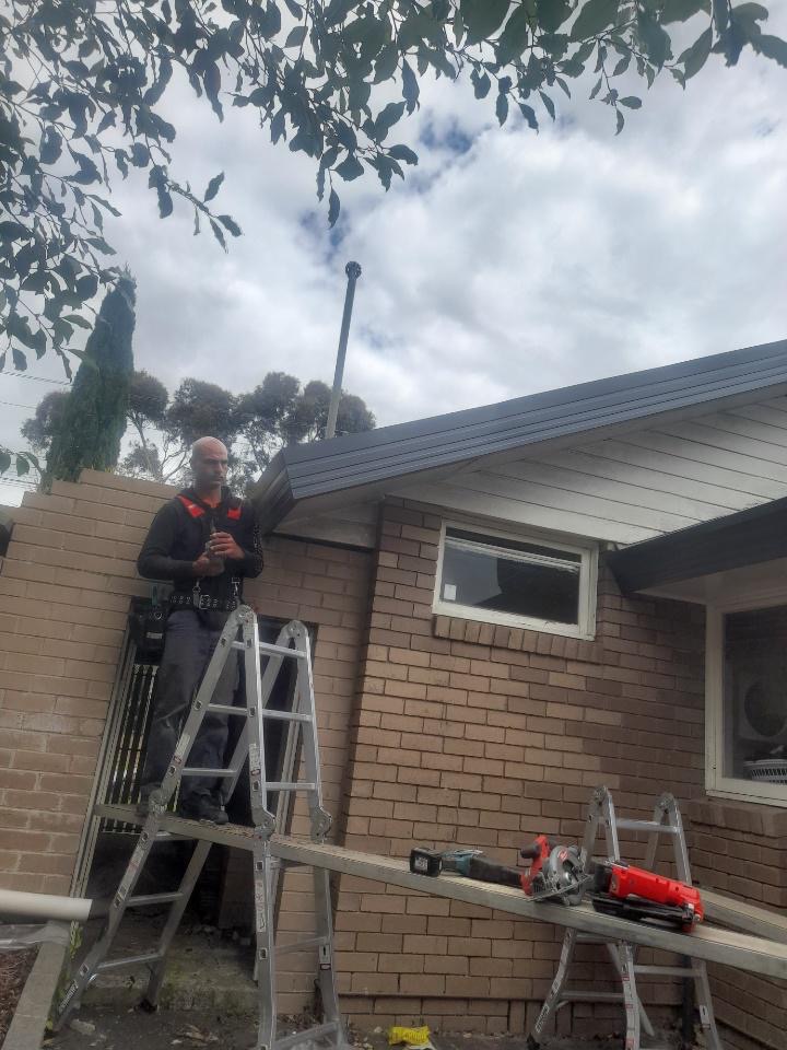 Fascia and gutter install on brick home