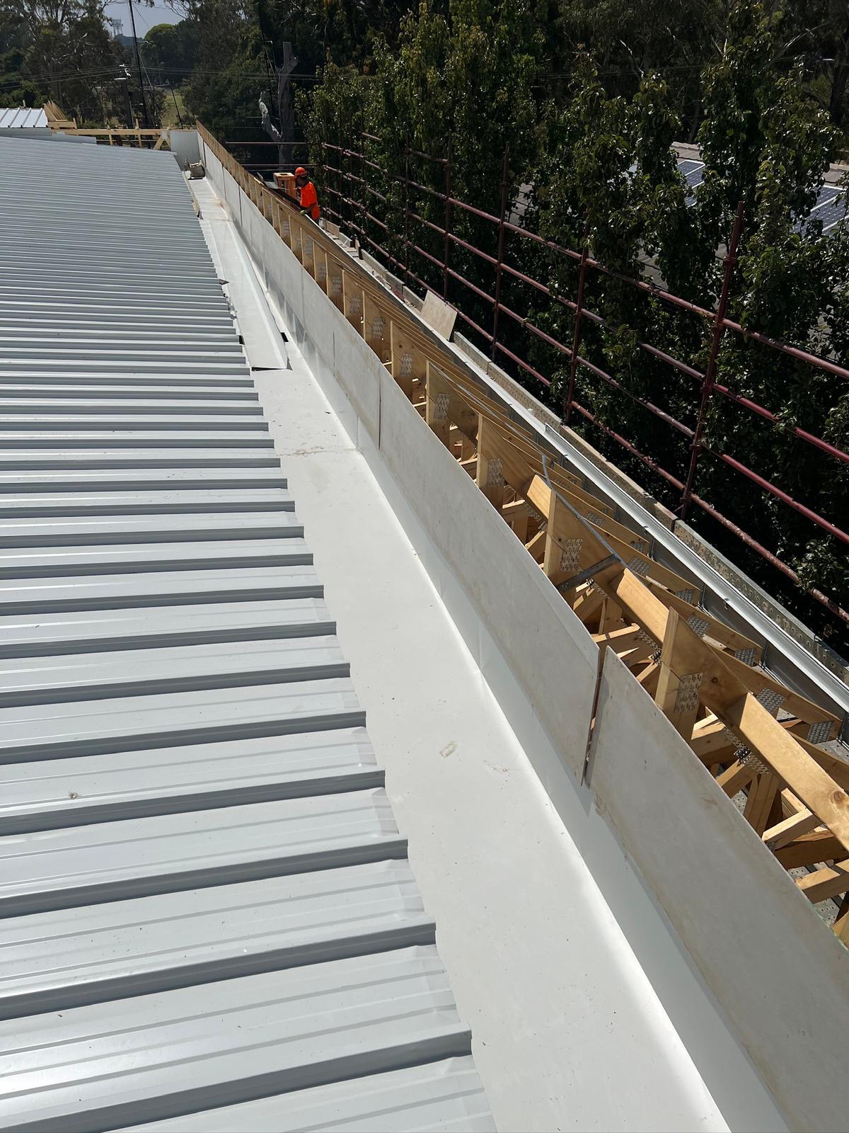 New box gutter close-up