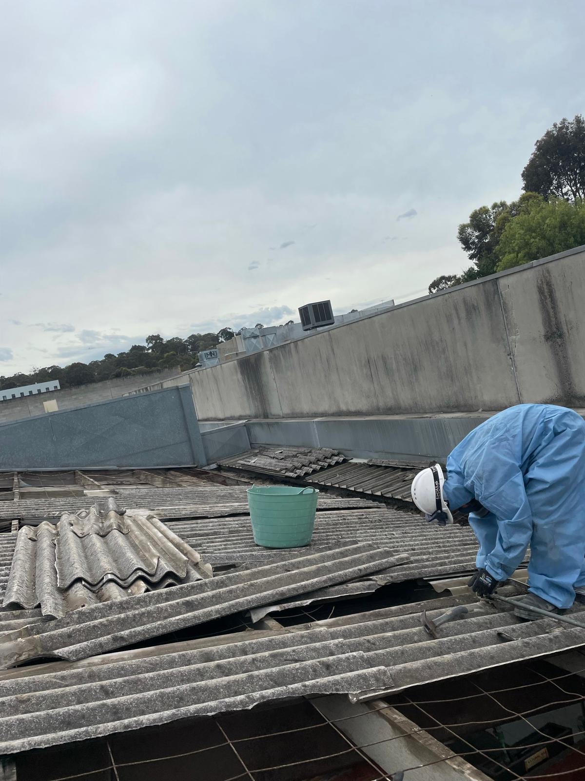 Licensed asbestos sheet removal